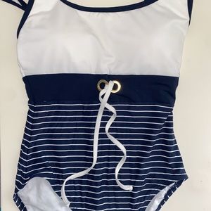 NWT tommy hilfiger one piece navy & white swimsuit